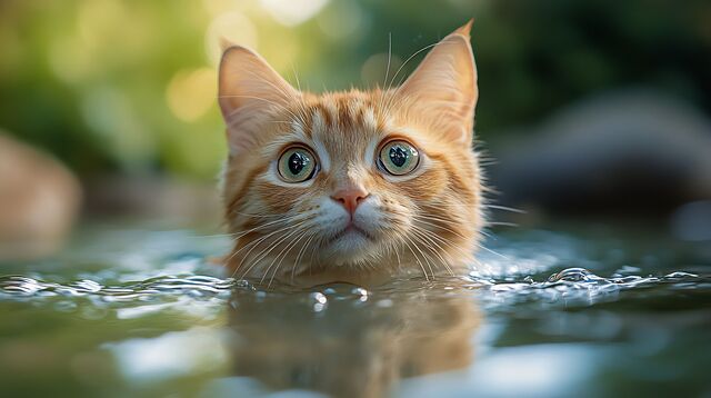 cat-swimming