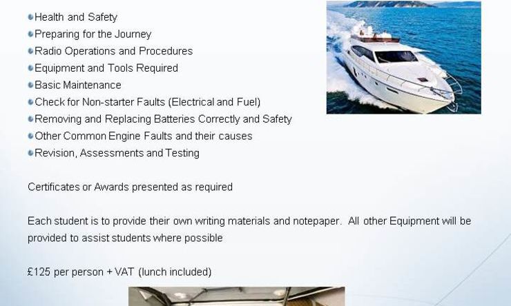 Bachmann Training Yacht Safety Breakdown Course now available