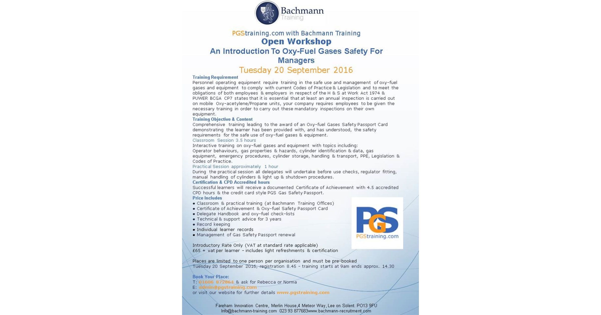 Introduction to OxyFuel Gases Safety for Managers Course